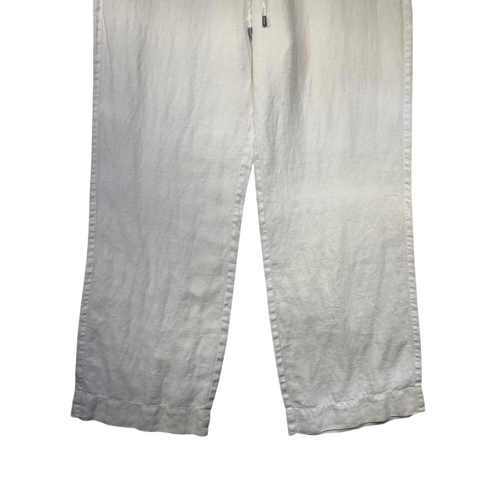 Tommy Bahama Womens White 100% Linen Drawstring Wide Leg Pants Size Medium - Picture 5 of 11